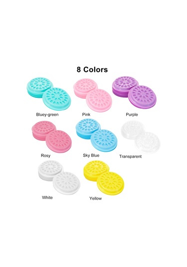 Vkemall 100 Adet 4.6cm Çaplı, Şeffaf Pvc Yapımı, Taşsız Gül Desenli, Yenilebilir Kirpik Takma Glue Tutucu Tabakları - Pembe