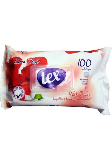 Tex Islak Mendili Temizlik Hijyenik Temizleme Antibakteriyel Gül