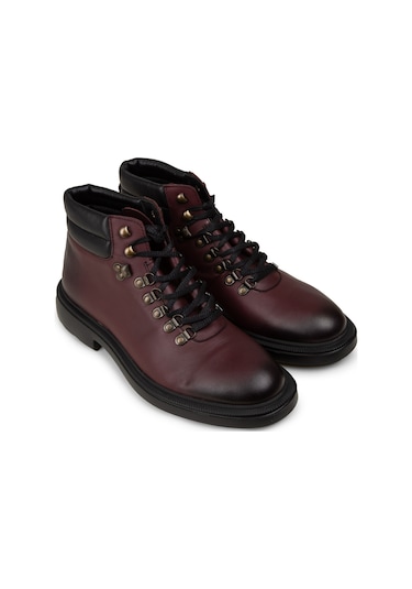 Deery Erkek Bordo Hakiki Deri Bot - 01923mbrde01 Bordo