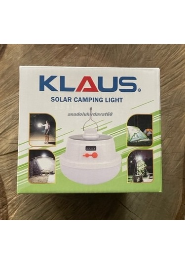 Klaus Pro Solar Kamp Lambası Güneş Enerjili Kamp Lambası Usb 5w 12saat Beyaz