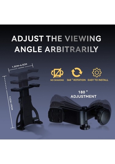 Sandwich Araba Koltuk Tablet Tutucu, 360 Döner, İpad Uyumlu, Kolay Kurulum, Seyahat İçin