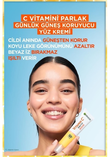 Garnier Vitamin C Daily Uv Glow Günlük Koruyucu Yüz Güneş Kremi SPF50+ 40 ML