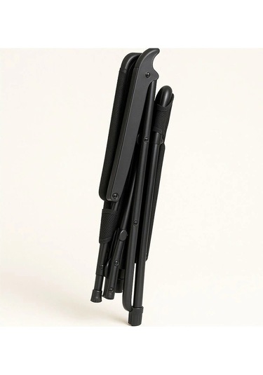 Yekoutdoor Katlanabilir Büyük Alüminyum Kamp Masası Ve 4 Kişilik Konforlu Kamp Sandalyesi Seti Siyah