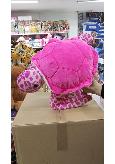 Oyuncak Peluş Pembe Kaplumbağa 50 Cm Fuşya Pembe