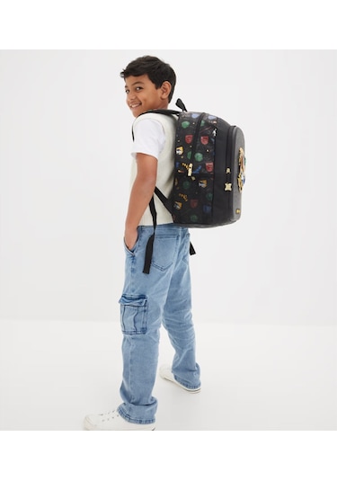 Snapbuy Avustralya Smiggle Harry Potter Temalı Çocuk Okul Sırt Çantası, 42x30cm Siyah