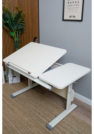 Vega Basic Yükseklik Ve Eğim Ayarlı Ekru Çalışma Masası, Çekmeceli Bilgisayar Ve Ofis Masası, Fuşya Gri Vega Basic Yükseklik Ve Eğim Ayarlı Ekru Çalışma Masası, Çekmeceli Bilgisayar Ve Ofis Masası, Fuşya Gri