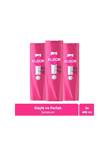Elidor Güçlü ve Parlak Saç Bakım Şampuanı 3 x 400 ML