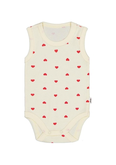 Civil Baby Kalp Baskılı 1-36 Ay Çıtçıtlı Badi Sarı
