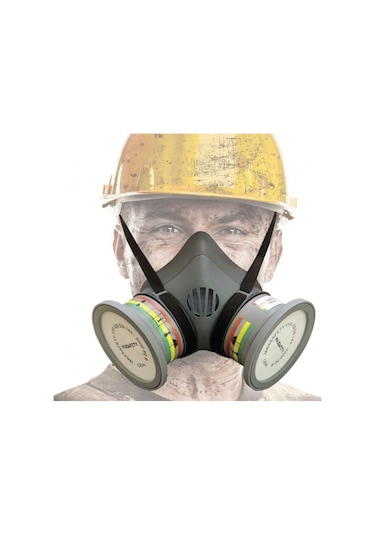 Maxsafety Yym-Set2 Yarım Yüz Solunum Maskesi Çift Filtreli Hazır