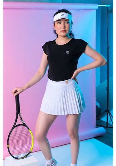 Courtmax Pileli Beyaz Tenis Eteği