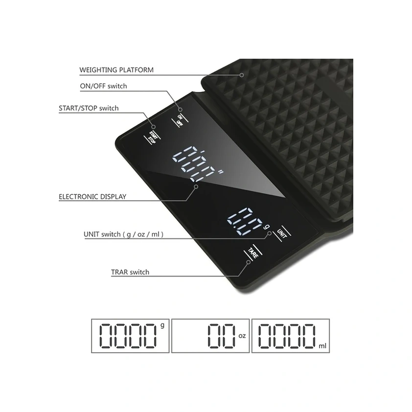 Willowhaven Beyaz 0.1g Hassas Telli Filtre Kahve Terazisi Ev Kullanımı Beyaz