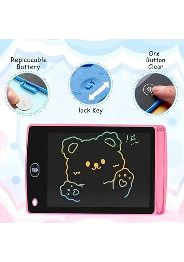 Trendooze 1 Adet Yeşil 8,5 İnç Lcd Yazı Tahtası Çocuklar İçin Eğitici Oyuncak 3-8 Yaş Hediye Yeşil