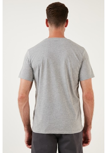 Buratti Pamuklu Regular Fit Bisiklet Yaka Basic Erkek T Shirt 59020201 Gri Melanj