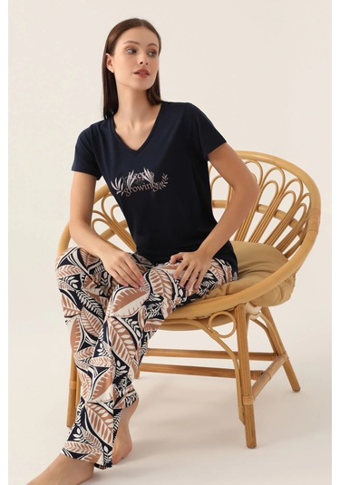 Arnetta 2915 Kadın Kısa Kol Pijama Takımı Lacivert