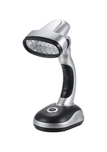 Yunboo 12 Led Işıklı Mini Masa Lambası - Aydınlatma Açısı Ayarlanabilir, 3xaa Pil İle Çalışır, Göz Koruyucu Işık Gri