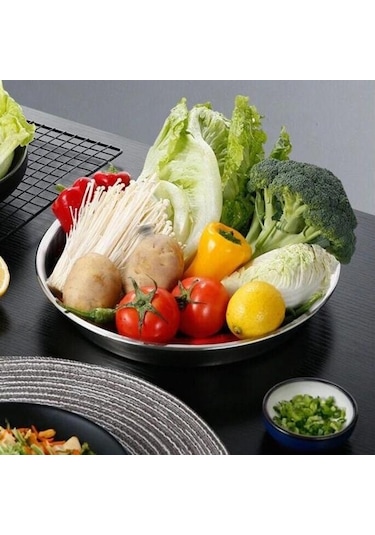 Vapur Tavası Çift Saplı Hepsi Bir Arada Fırında Gıda Sınıfı Taşınabilir Mutfak Soğuk Erişte Yapma Plakası Günlük 34cm