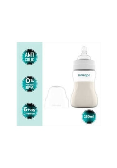 Mamajoo Antikolik Biberon 250 ml & Antikolik Akıtmaz Alıştırma Bardağı 160 ml – Black