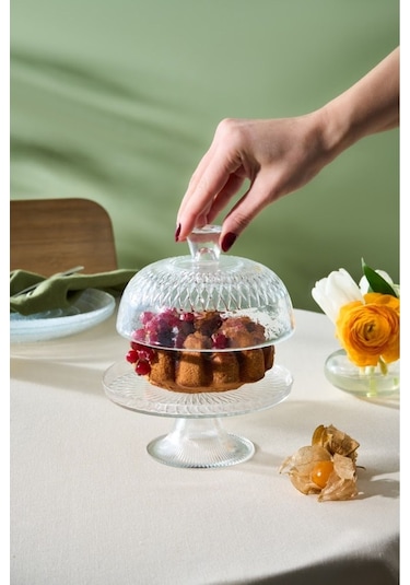 Karaca  İzgi Kapaklı Kek Standı 14 Cm