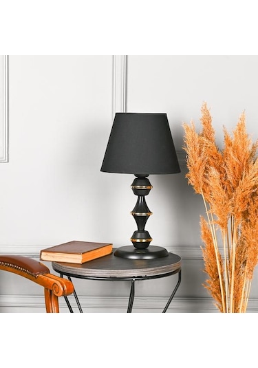 Safir Light Berlin Metal Abajur - Siyah - 43x25x25 Cm Siyah