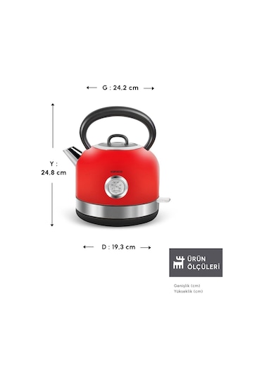 Karaca 2202 2200 W Retro Su Isıtıcısı Kettle