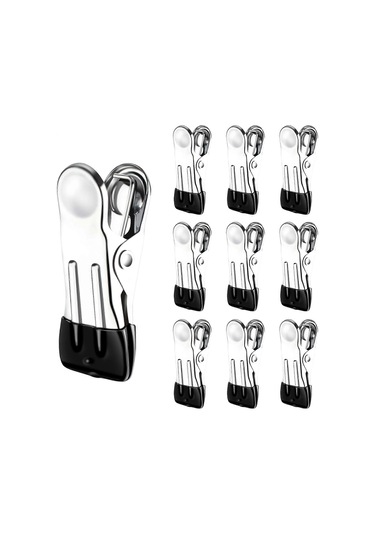 Ganzhoushop 10/20 Adet Çamaşır Mandalı Çamaşır İpi Mandalları Paslanmaz Çelik Çamaşır Mandalları Çamaşır Mandalları Klipsleri Güçlü Metal Çamaşır Mandalları Siyah Çok Renkli