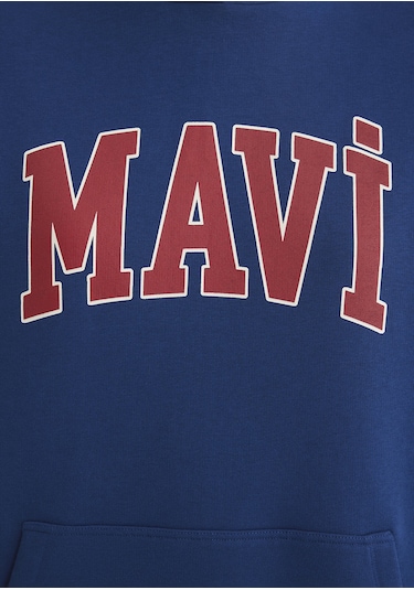 Mavi 1600361-82625 Mavi Logo Baskılı Kapüşonlu Sweatshirt - Lacivert