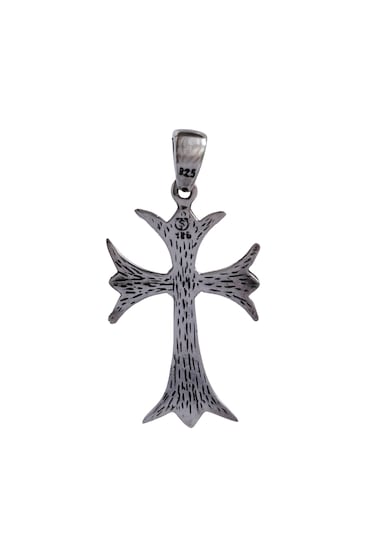 925 Ayar Gümüş Gotik Haç Tasarım Cross Kolye Ucu Gümüş