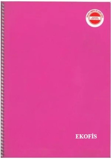 Ekofis 160 Yp Çizgili Defter Pirinta A4 Spiralli Plastik Kapak Pembe