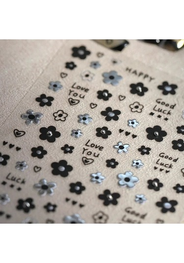 Flybuy 5d Japon Tarzı Vintage Çiçekli Tırnak Sanatı Boncuklu İnci Ta311jz