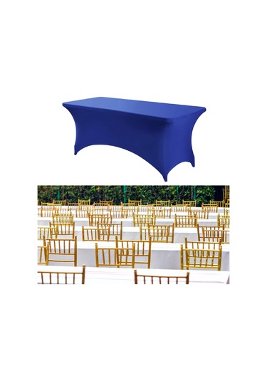 Homyl Katlanır Masa Için Örtüsü Spandex Satıcı Düğün Doğum Günü Mavi