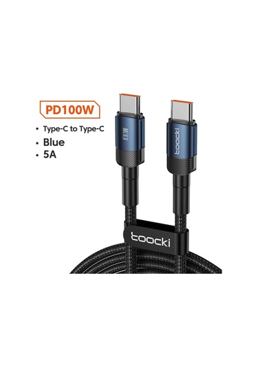 Toockitoocki 100w Usb C Kablo Pd 3.0/4.0 Hızlı Şarj - Iphone Uyumlu 15/macbook/samsung/xiaomi1.5mblack