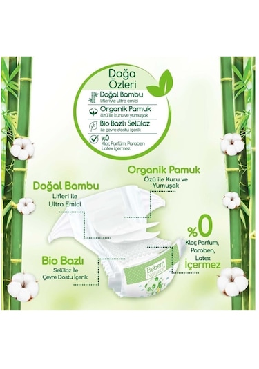Bebem Natural Bebek Bezi 2 Numara Mini Jumbo Aylık Paket 168 Adet