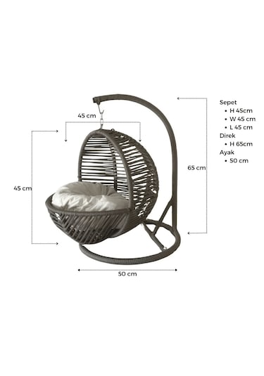 Reyo Pet Lüxperi Kedi Salıncağı & Kedi Yatağı & Kafesi 38x45x65 Cm Siyah