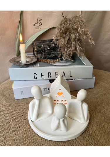Üçlü Aile Minik Ev Dekoratif 2 Set