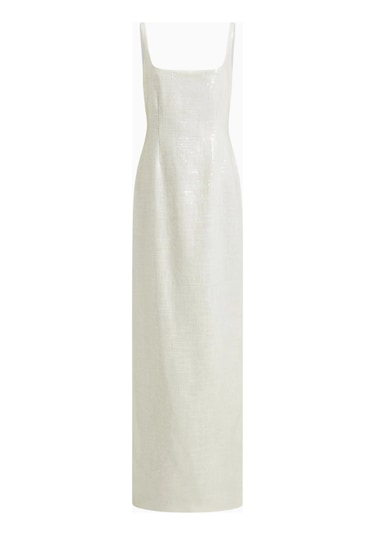 16arlington 16arlıngton Electra Gown Linen Payetli Elbise Beyaz