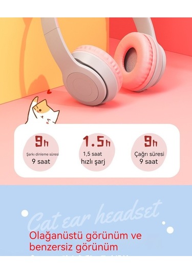 Novahub P47m Mavi Çocuk Kulaklık - Bluetooth Baş-kulak, Pratik Kullanım