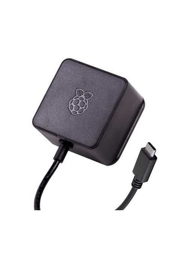 Raspberry Pi 4 Lisanslı Güç Adaptörü 5V 3A Type C Siyah