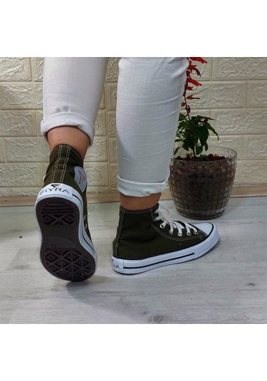 Fiyra 555 Haki Uzun Unisex Sneaker Keten Spor Ayakkabı 001