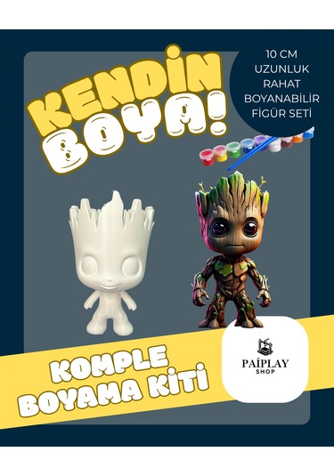 Groot - Boyama Seti Ve Groot Figürü Baby Groot