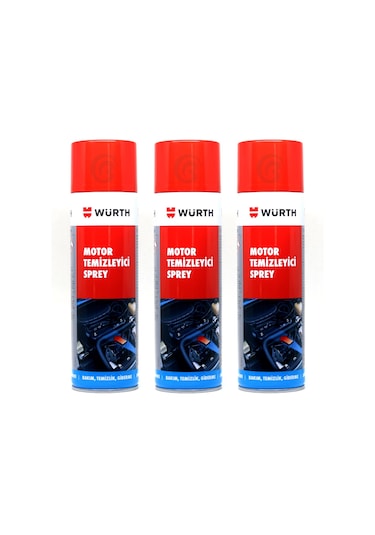 3X Würth Motor Temizleyici Sprey 500 Ml Su Gerekmez