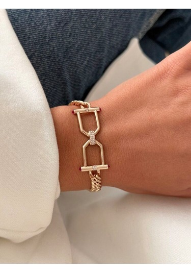 Zirkon Taşlı Vıp Bileklik Altın