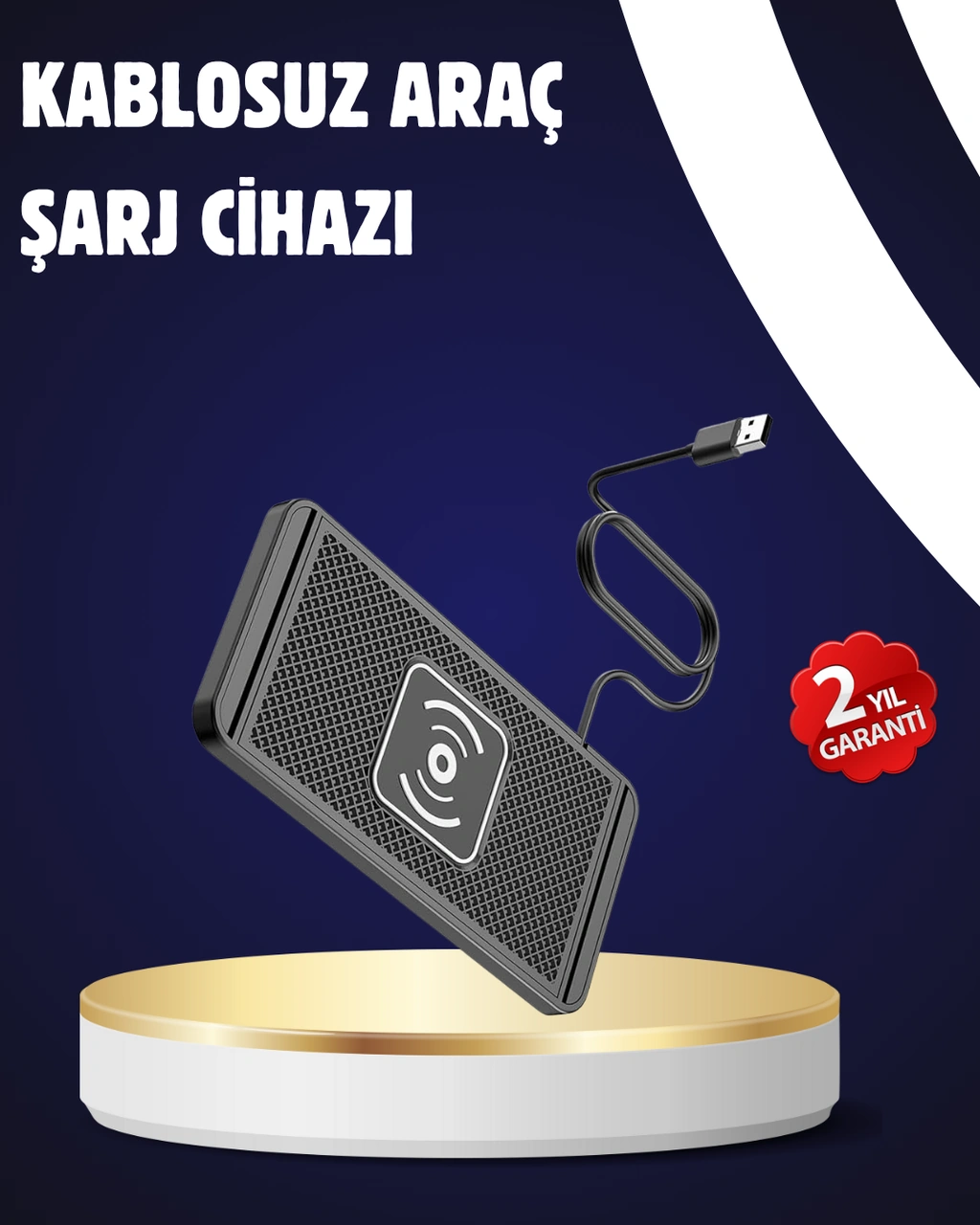 Kaymaz Manyetik Kablosuz Şarj Pedi - Araç, Ofis Ve Ev Kullanımına Uygun