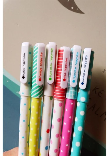 Puantiyeli 6'lı Tükenmez Kalem Seti Mavi