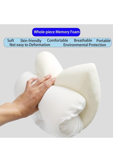 Geeksen Taşınabilir Hafif Seyahat Boyun Yastığı, Hafıza Köpüğü Ve Kolay Temizlenebilir Kılıf İle Rahatlık Sunar Gri