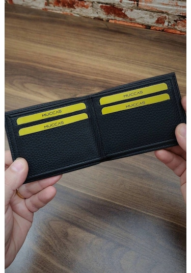 Erkek Cüzdan Klasik Model 10 Kart Cepli Modern Tasarım Siyah Renk Siyah