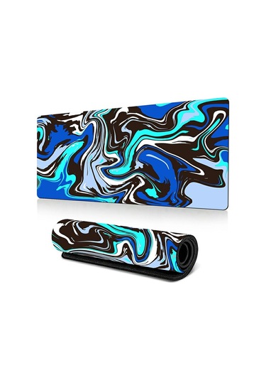 Cbtx 300 X 800 X 3mm Soyut Sıvı Desenli Kauçuk Mouse Pad Büyük Kaymaz Mouse Mat - Stil J