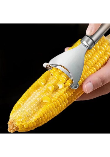 Dofolink Ev Mutfak Çelik Mısır Soyucu, Hızlı Ve Kolay Mısır Tanesi Alma Aleti, Dayanıklı Ve Güvenli Kullanim