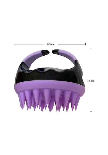 Land Of Myth Lom1402 Yeni Yumuşak Silikon Dişli Saç Derisi Masaj Fırçası Siyah