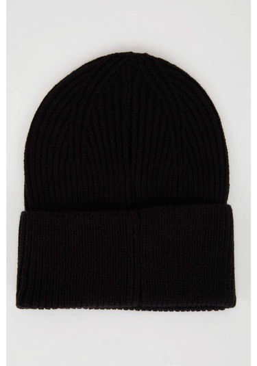 Defacto Kadın Dokuma Etiketli Triko Bere A6327AX24WNBK27 Siyah