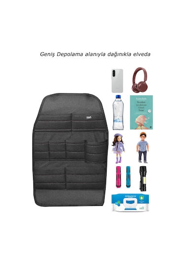 Bod Ecolux Serisi Taytüyü Araba Oto Koltuk Arkası Eşya Düzenleyici Araç İçi Organizer Siyah